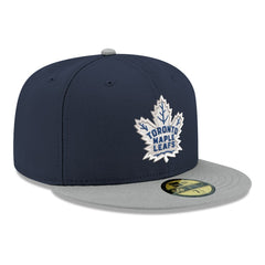 Toronto Maple Leafs New Era Core Logo Two-Tone 59FIFTY Fitted Hat - Navy Hats