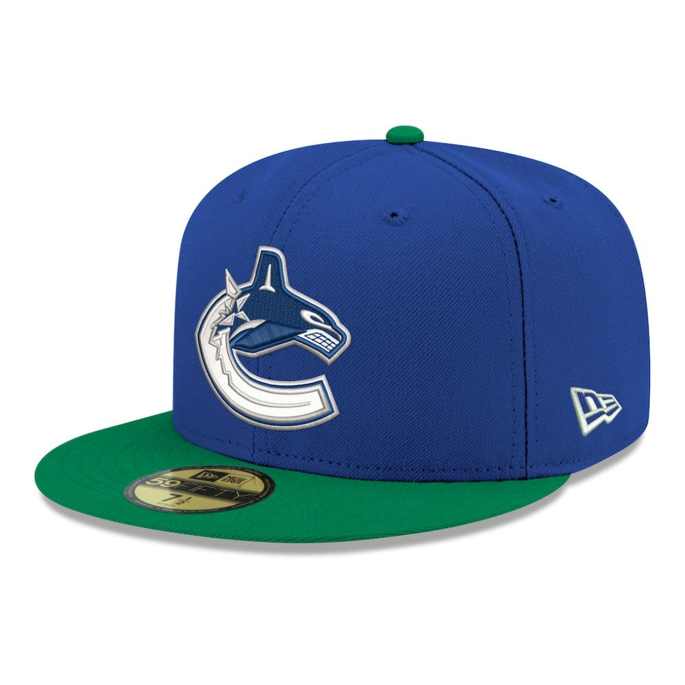 Vancouver Canucks New Era Core Logo Two-Tone 59FIFTY Fitted Hat - Blue Hats