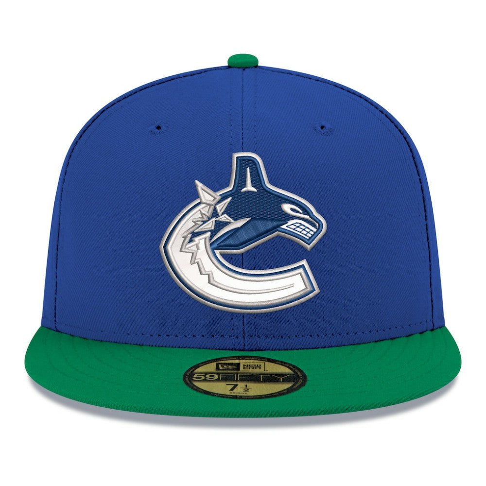 Vancouver Canucks New Era Core Logo Two-Tone 59FIFTY Fitted Hat - Blue Hats
