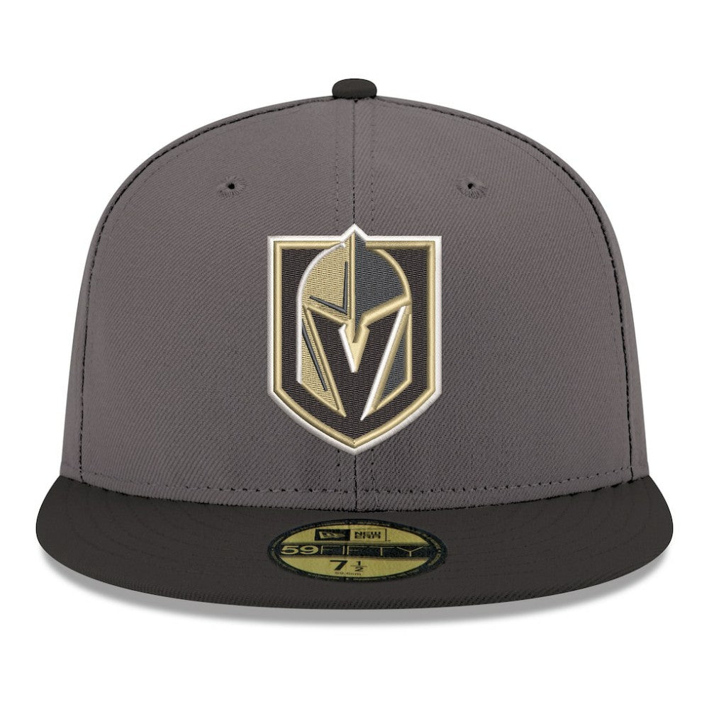 Vegas Golden Knights New Era Core Logo Two-Tone 59FIFTY Fitted Hat - Gray Hats