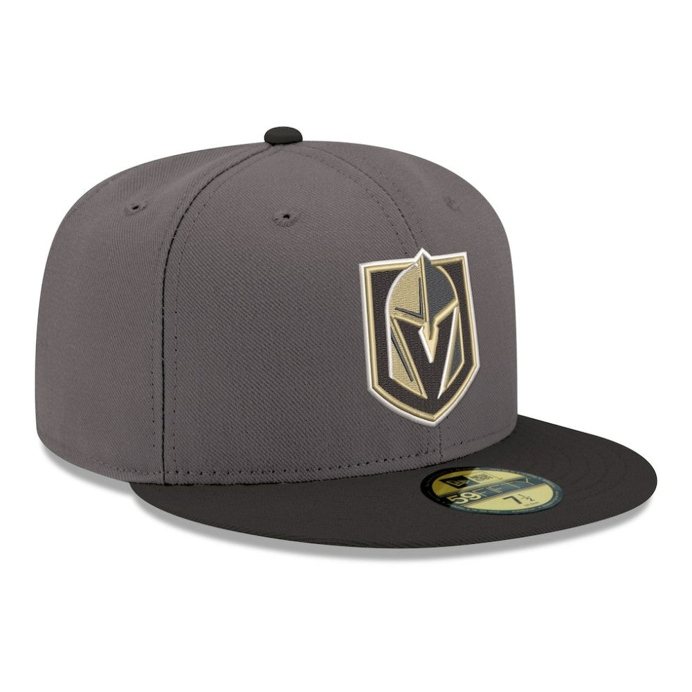 Vegas Golden Knights New Era Core Logo Two-Tone 59FIFTY Fitted Hat - Gray Hats