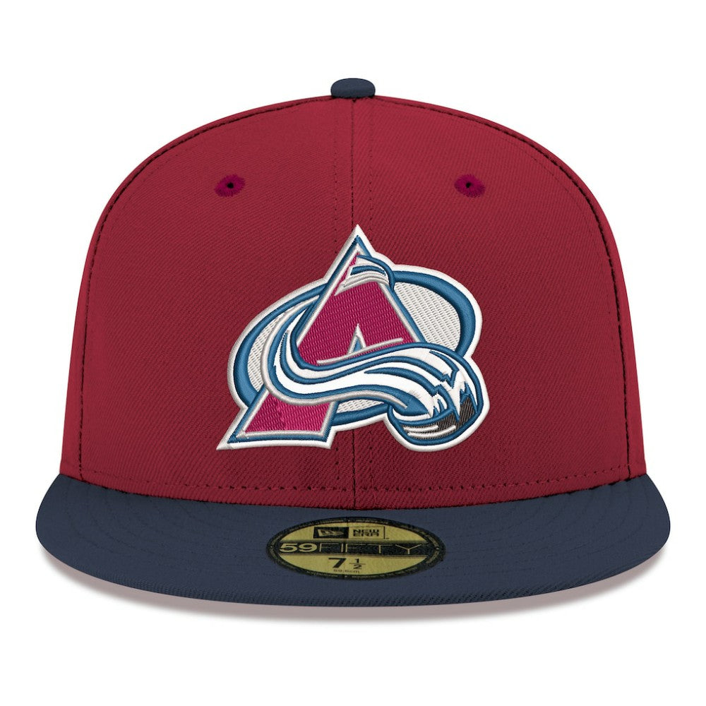 Colorado Avalanche New Era Core Logo Two-Tone 59FIFTY Fitted Hat - Burgundy Hats