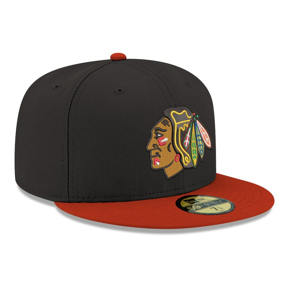 Chicago Blackhawks New Era Core Logo Two-Tone 59FIFTY Fitted Hat - Black Hats
