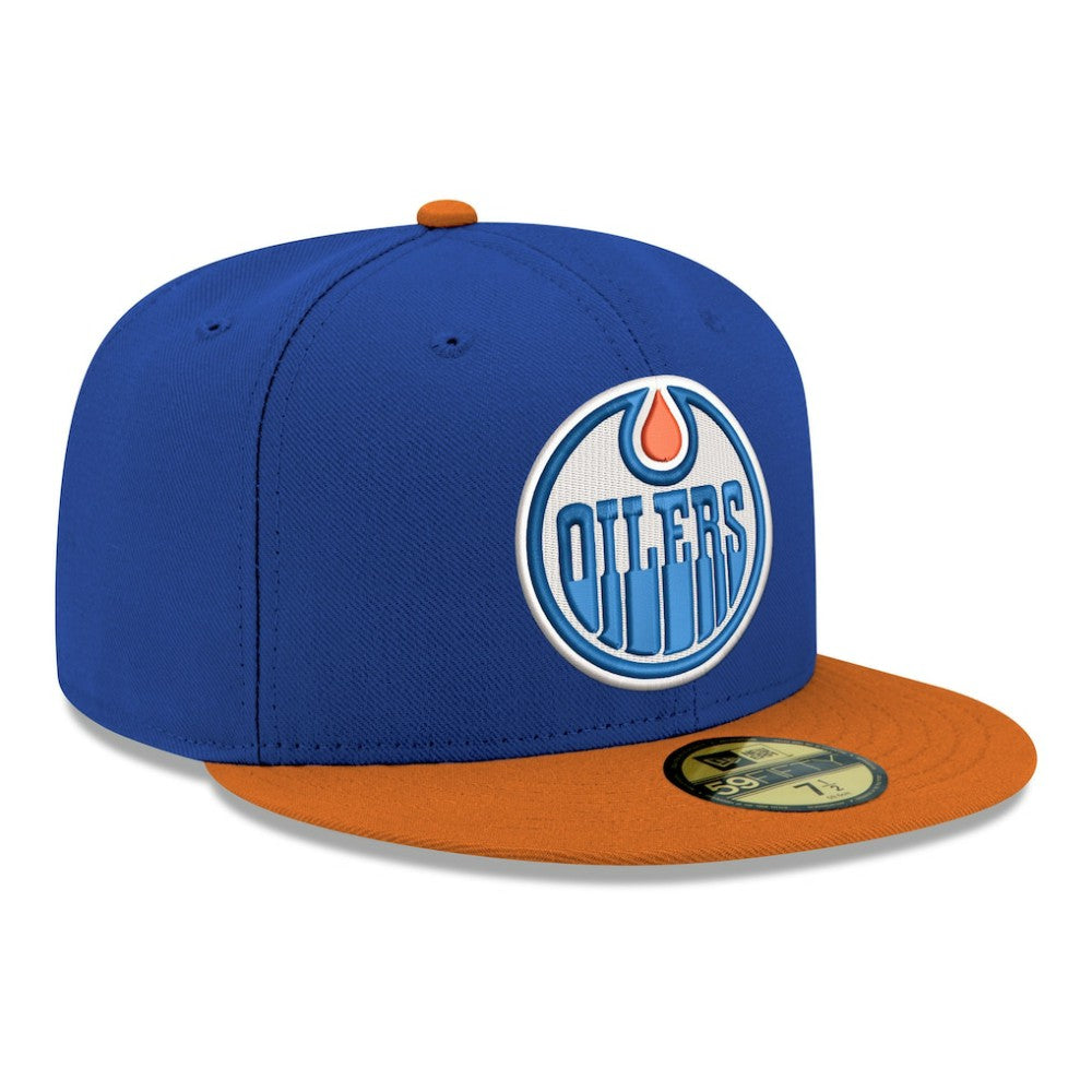 Edmonton Oilers New Era Core Logo Two-Tone 59FIFTY Fitted Hat - Royal Hats