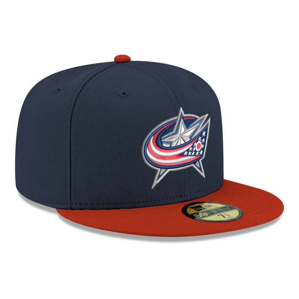 Columbus Blue Jackets New Era Core Logo Two-Tone 59FIFTY Fitted Hat - Navy Hats