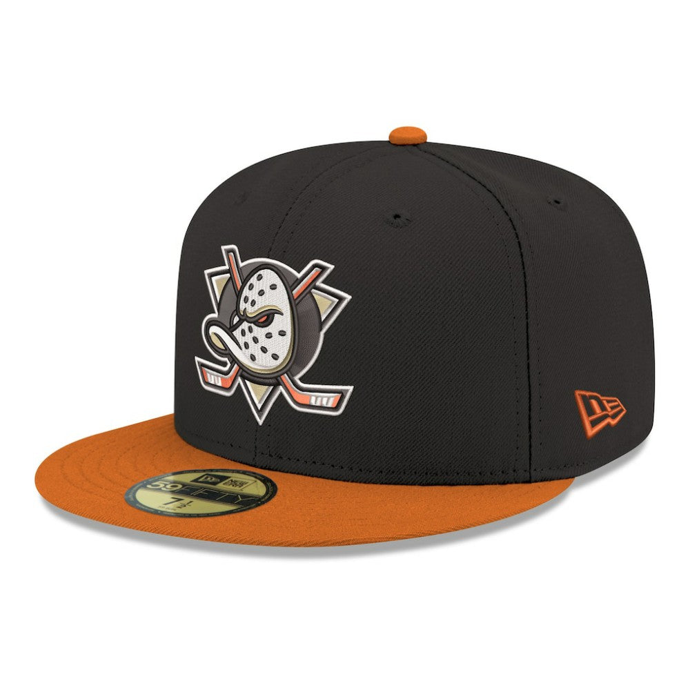 Anaheim Ducks New Era Core Logo Two-Tone 59FIFTY Fitted Hat - Black Hats