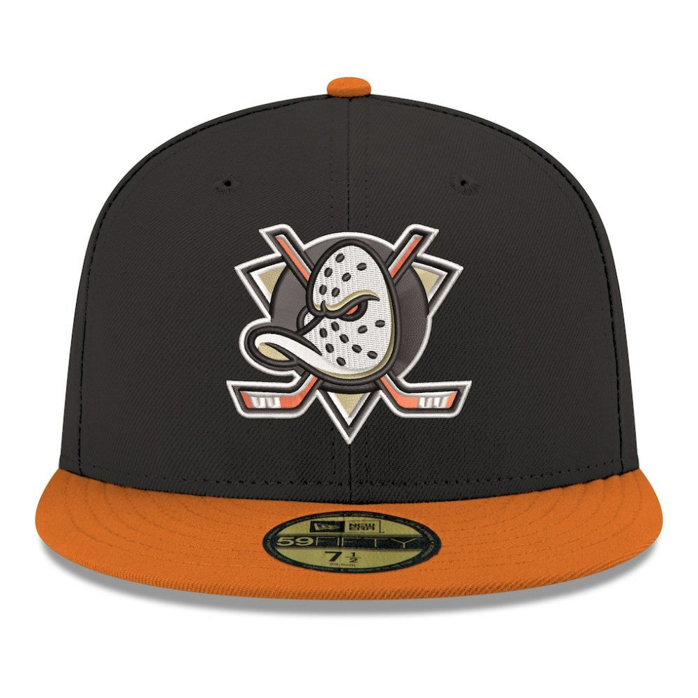 Anaheim Ducks New Era Core Logo Two-Tone 59FIFTY Fitted Hat - Black Hats