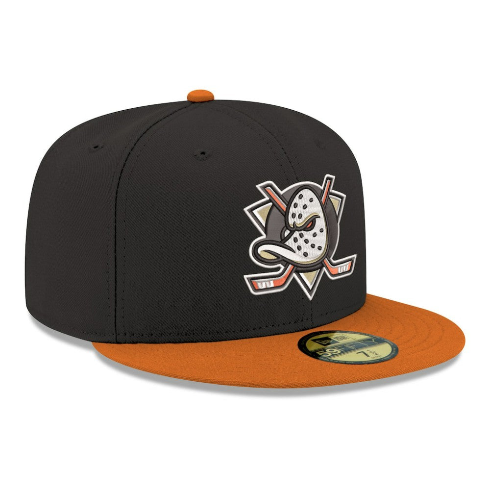 Anaheim Ducks New Era Core Logo Two-Tone 59FIFTY Fitted Hat - Black Hats