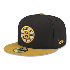 Boston Bruins New Era Core Logo Two-Tone 59FIFTY Fitted Hat - Black Hats