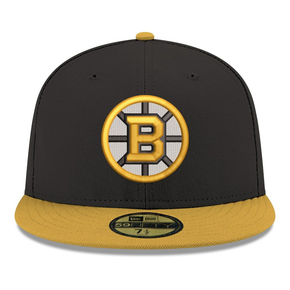 Boston Bruins New Era Core Logo Two-Tone 59FIFTY Fitted Hat - Black Hats
