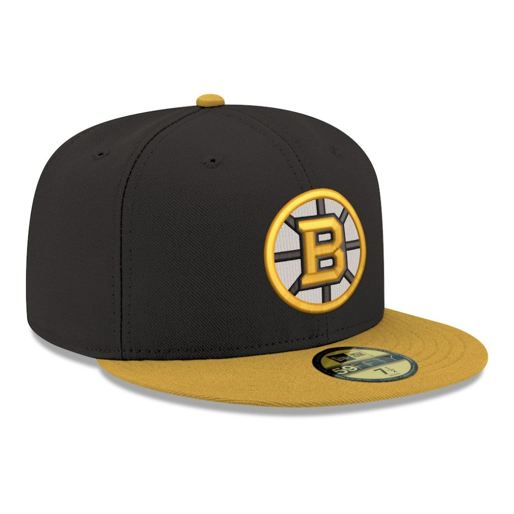 Boston Bruins New Era Core Logo Two-Tone 59FIFTY Fitted Hat - Black Hats