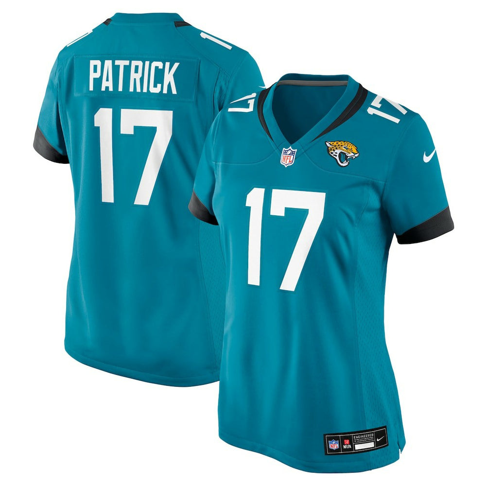 Tim Patrick Jacksonville Jaguars Women's Team Game Jersey - Teal on sale