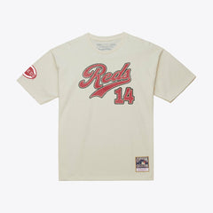 Pete Rose Cincinnati Reds Cooperstown Collection Throwback Name & Number T-Shirt Cream