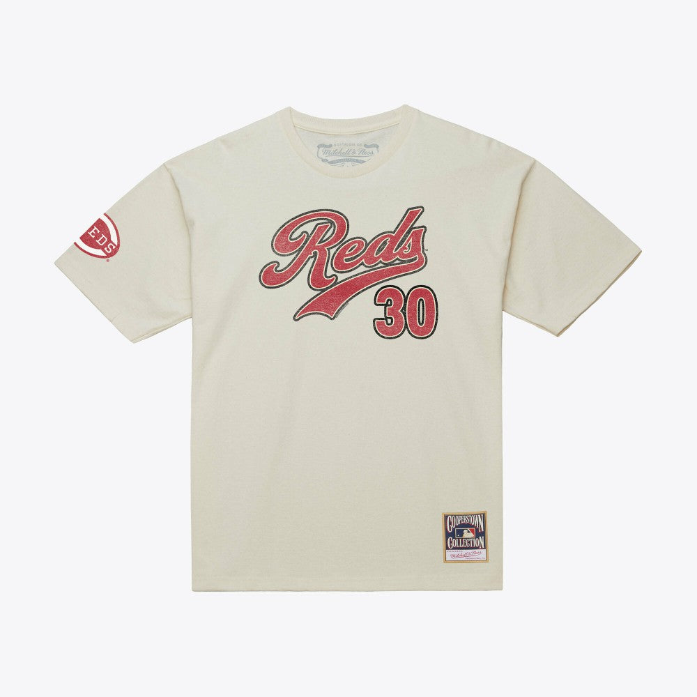 Ken Griffey Jr. Cincinnati Reds Cooperstown Collection Throwback Name & Number T-Shirt Cream