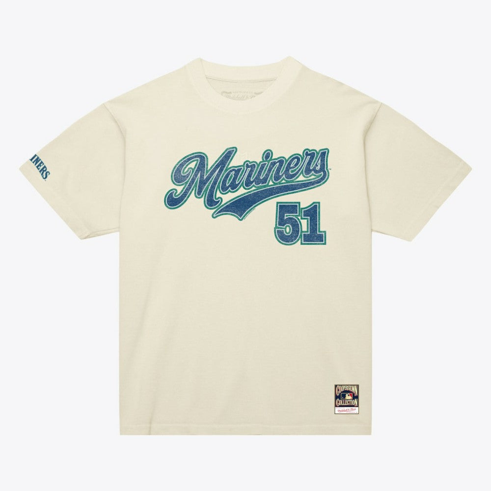 Ichiro Suzuki Seattle Mariners Cooperstown Collection Throwback Name & Number T-Shirt Cream