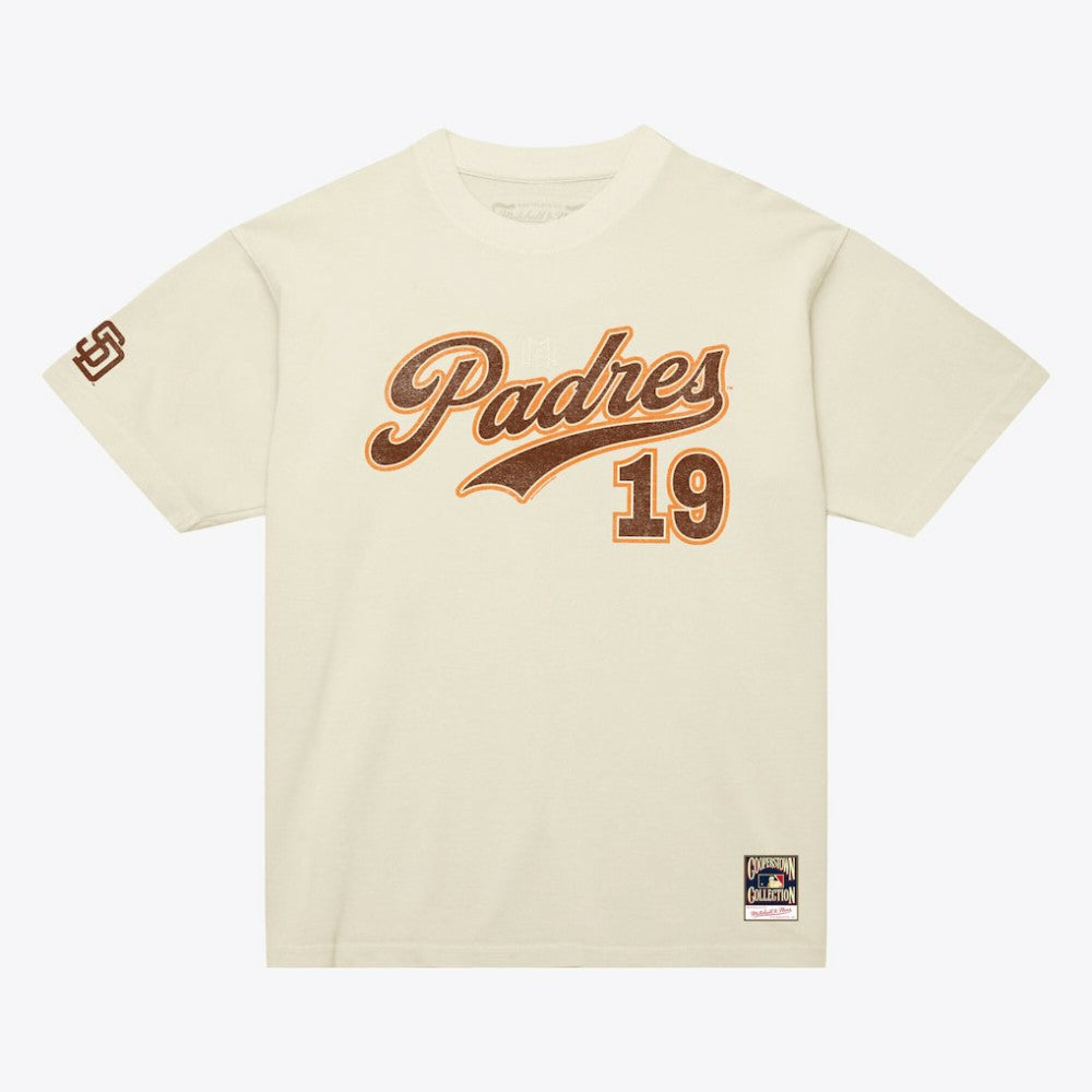 Tony Gwynn San Diego Padres Cooperstown Collection Throwback Name & Number T-Shirt Cream