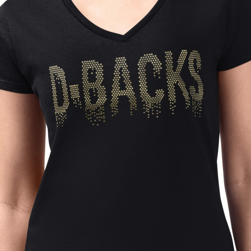 Arizona Diamondbacks G-III 4Her by Carl Banks Women's Metallic Drop Lightweight V-Neck T-Shirt Black