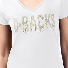 Arizona Diamondbacks G-III 4Her by Carl Banks Women's Metallic Drop Lightweight V-Neck T-Shirt White
