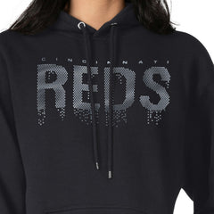 Cincinnati Reds G-III 4Her by Carl Banks Women's Metallic Drop Fleece Hoodie Black