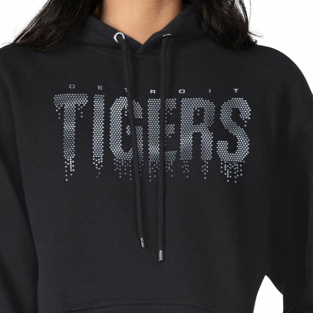 Detroit Tigers G-III 4Her by Carl Banks Women's Metallic Drop Fleece Hoodie Black