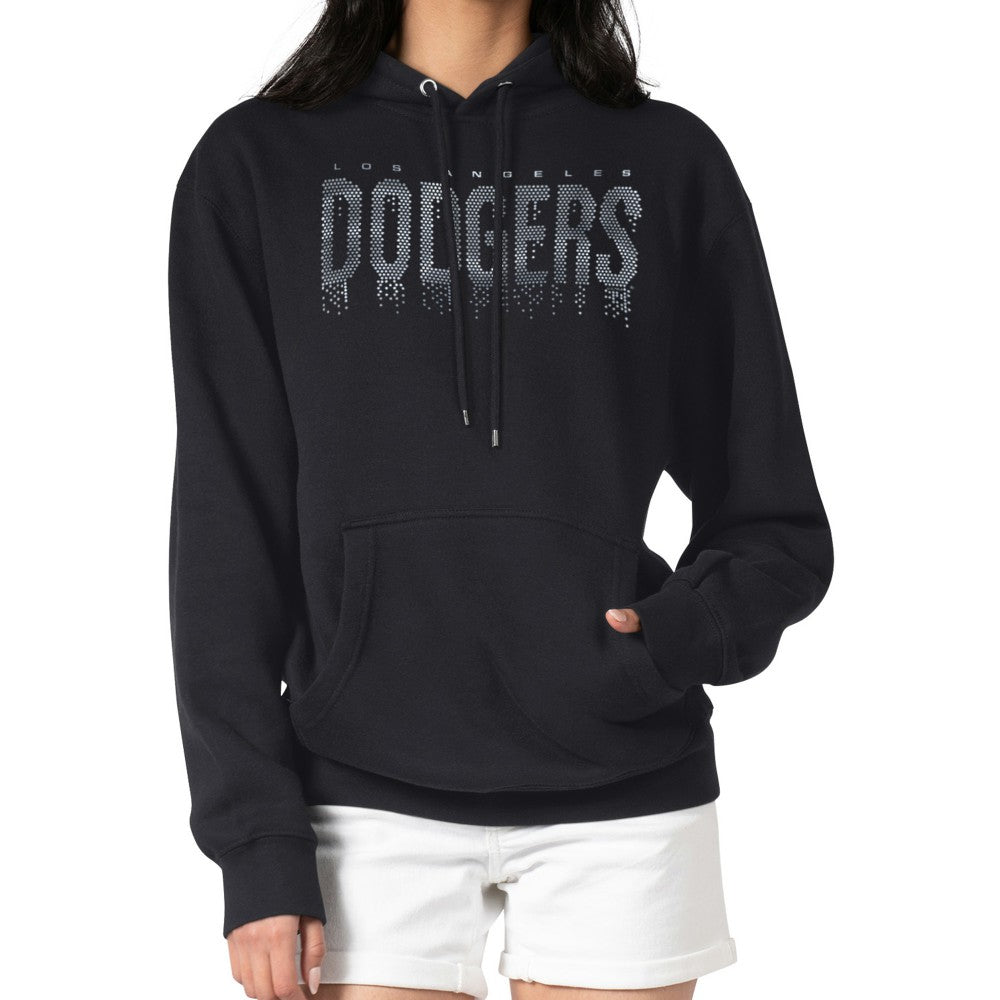 Los Angeles Dodgers G-III 4Her by Carl Banks Women's Metallic Drop Fleece Hoodie Black