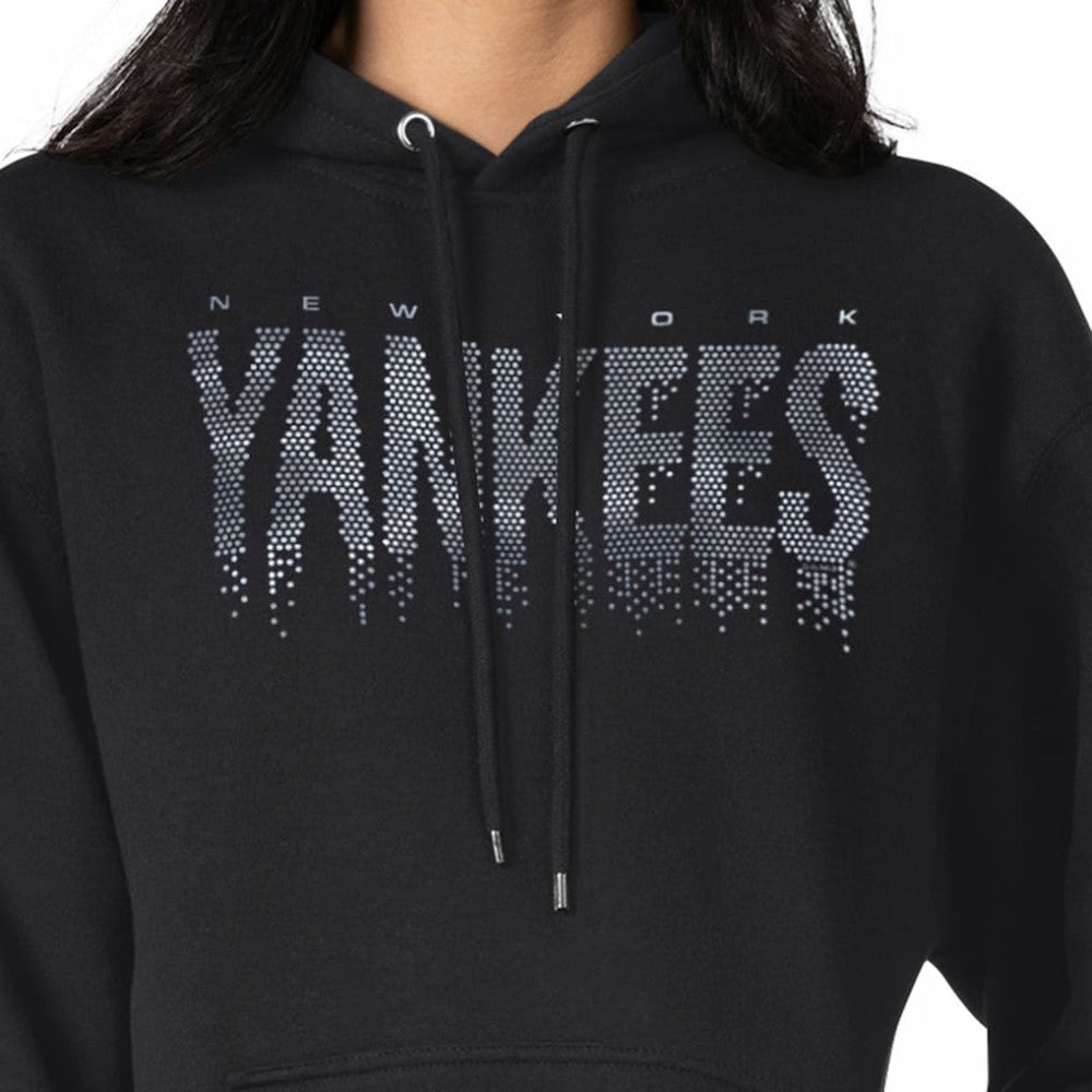 New York Yankees G-III 4Her by Carl Banks Women's Metallic Drop Fleece Hoodie Black