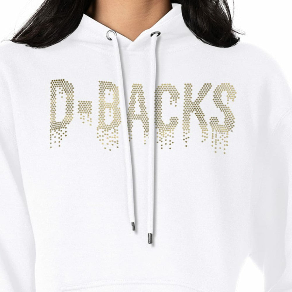 Arizona Diamondbacks G-III 4Her by Carl Banks Women's Metallic Drop Fleece Hoodie White