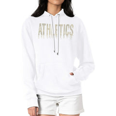 Athletics G-III 4Her by Carl Banks Women's Metallic Drop Fleece Hoodie White