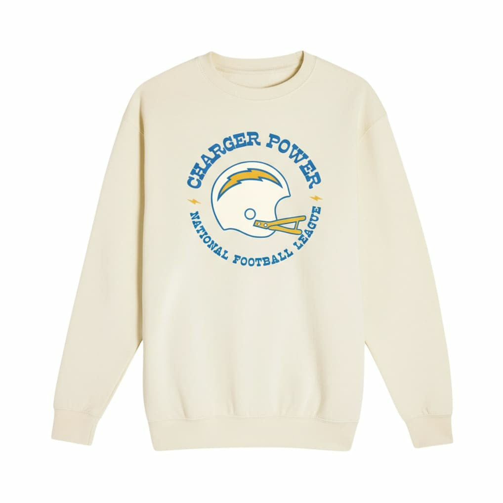 Los Angeles Chargers The Wild Collective Unisex Charger Power Fleece Sweatshirt - Cream on sale