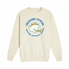 Los Angeles Chargers The Wild Collective Unisex Charger Power Fleece Sweatshirt - Cream on sale