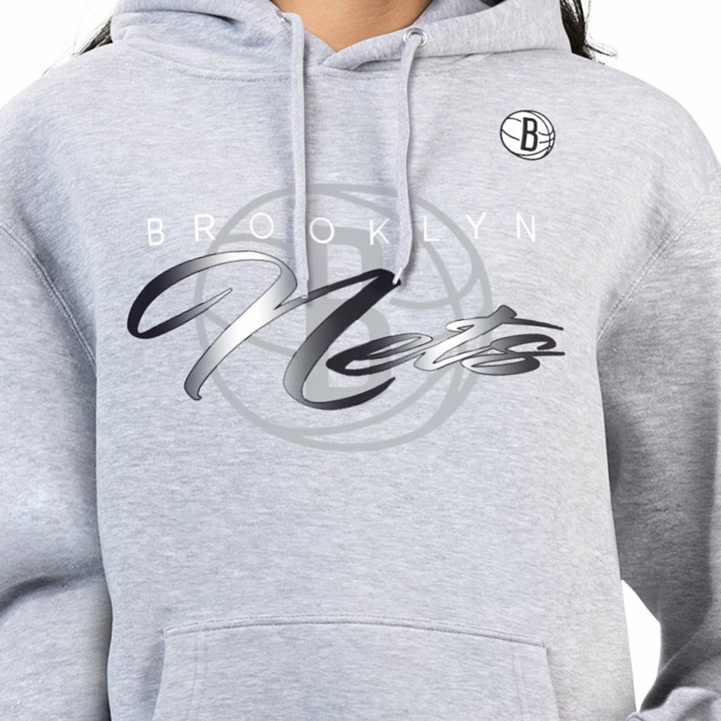 Brooklyn Nets G-III 4Her by Carl Banks Women's Shadow Logo Tri-Blend Fleece Hoodie - Gray online