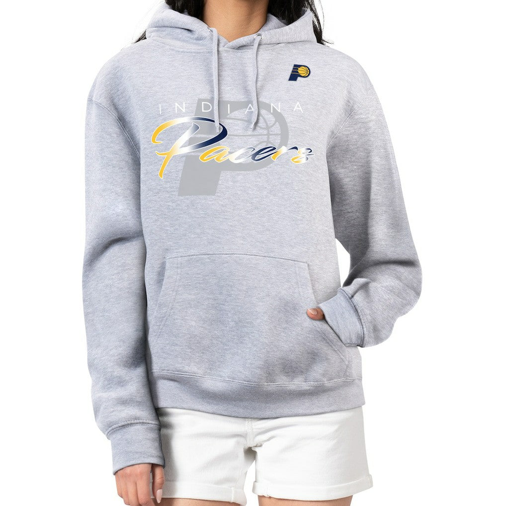 Indiana Pacers G-III 4Her by Carl Banks Women's Shadow Logo Tri-Blend Fleece Hoodie - Gray outlet