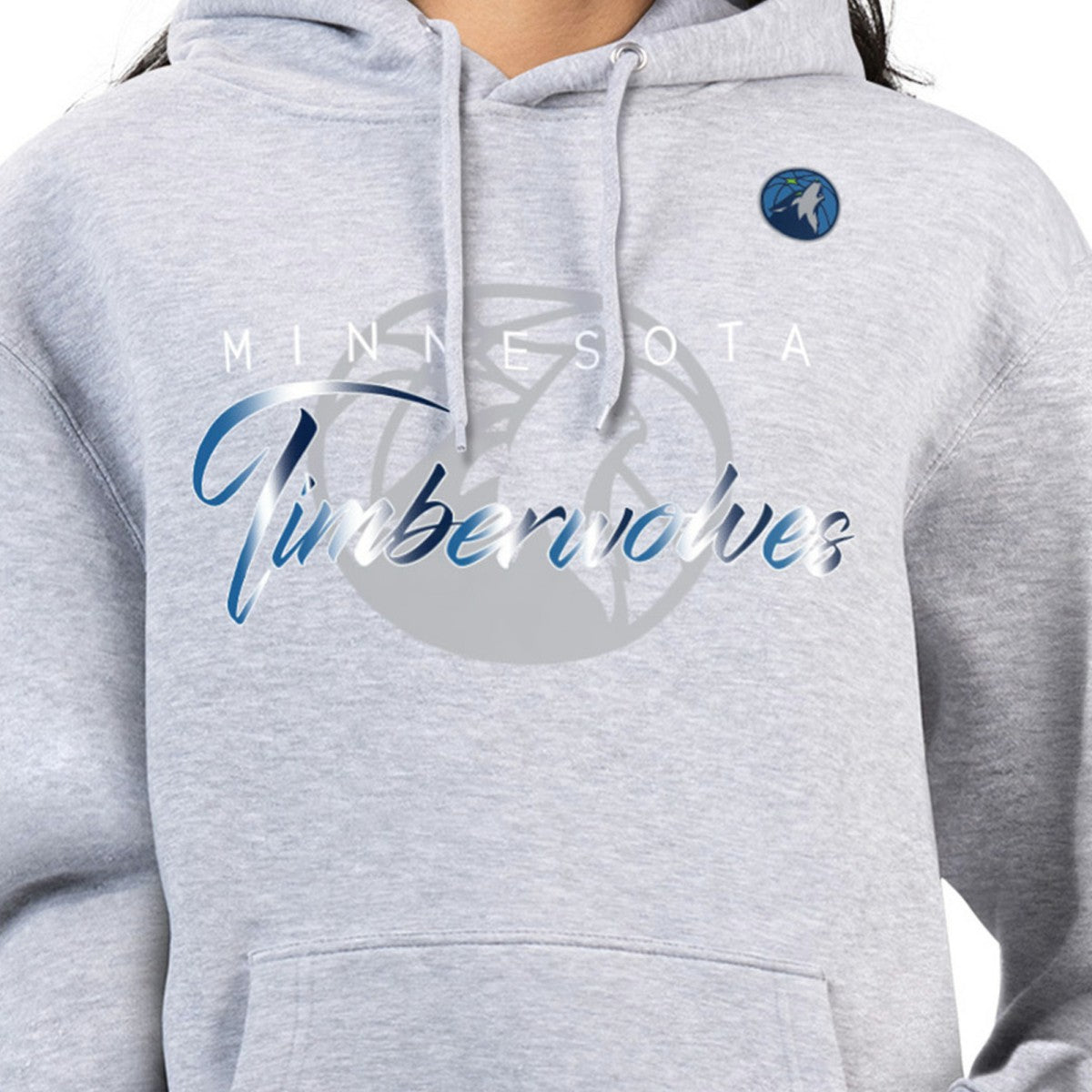 Minnesota Timberwolves G-III 4Her by Carl Banks Women's Shadow Logo Tri-Blend Fleece Hoodie - Gray for sale