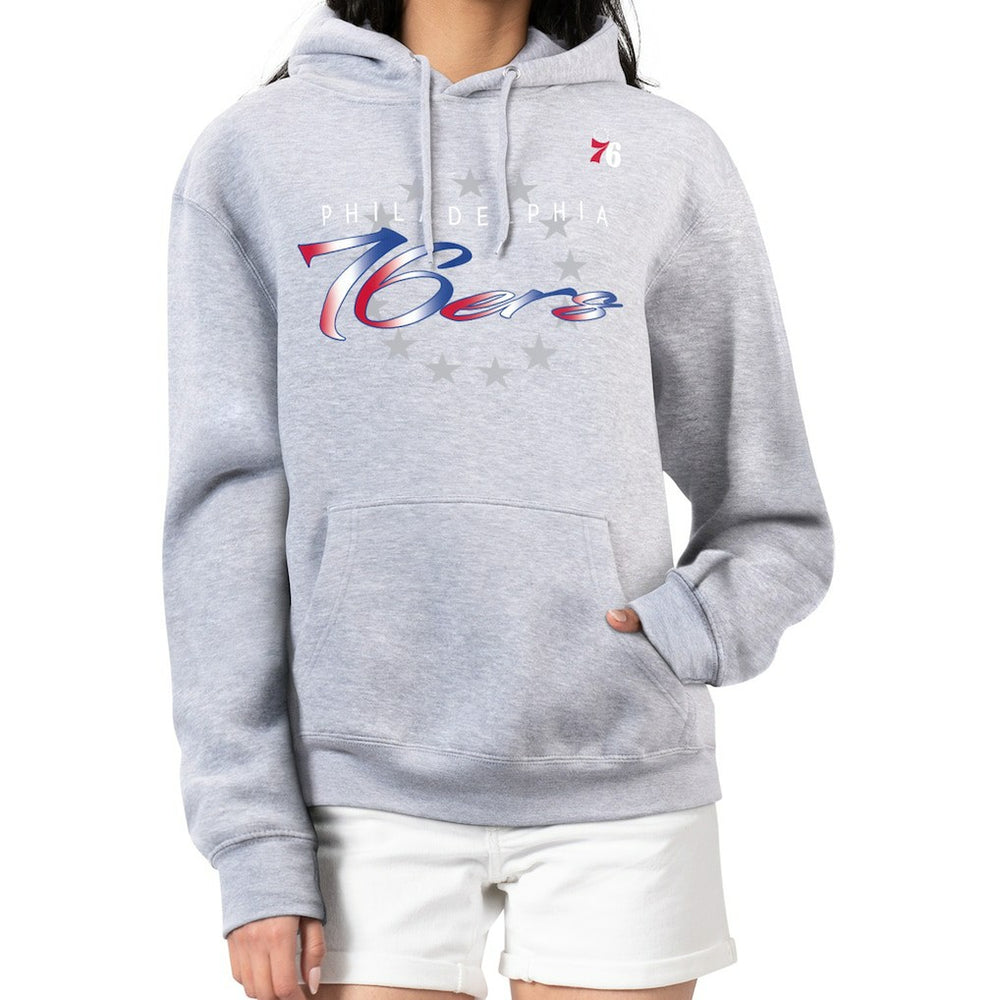 Philadelphia 76ers G-III 4Her by Carl Banks Women's Shadow Logo Tri-Blend Fleece Hoodie - Gray cheap
