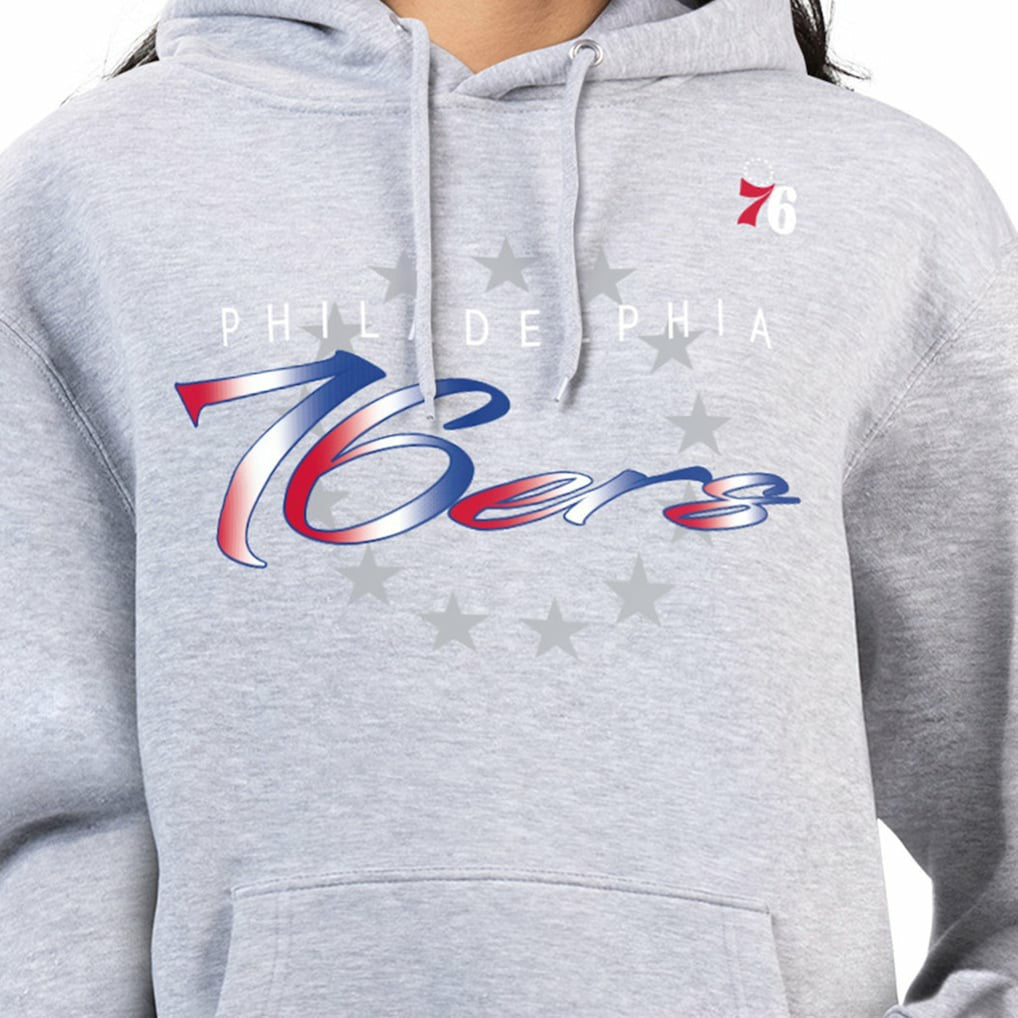 Philadelphia 76ers G-III 4Her by Carl Banks Women's Shadow Logo Tri-Blend Fleece Hoodie - Gray cheap