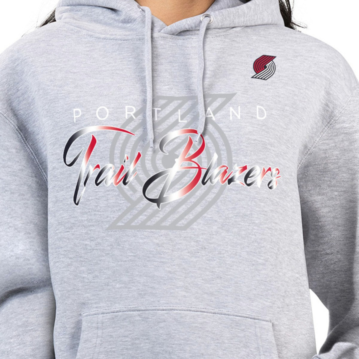 Portland Trail Blazers G-III 4Her by Carl Banks Women's Shadow Logo Tri-Blend Fleece Hoodie - Gray for sale