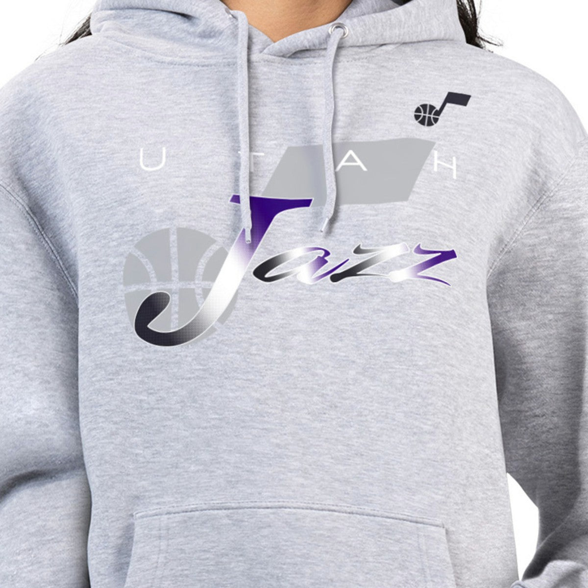 Utah Jazz G-III 4Her by Carl Banks Women's Shadow Logo Tri-Blend Fleece Hoodie - Gray for sale
