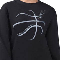 San Antonio Spurs G-III 4Her by Carl Banks Women's Metallic Print Basketball Sketch Fleece Sweatshirt - Black for sale