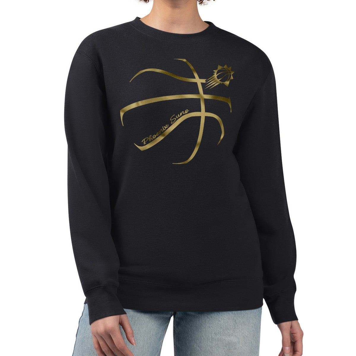 Phoenix Suns G-III 4Her by Carl Banks Women's Metallic Print Basketball Sketch Fleece Sweatshirt - Black outlet