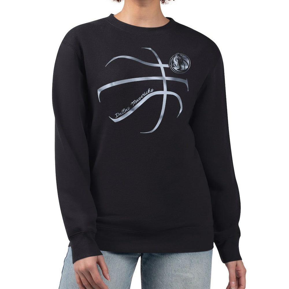 Dallas Mavericks G-III 4Her by Carl Banks Women's Metallic Print Basketball Sketch Fleece Sweatshirt sale - Black for sale