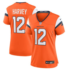 RJ Harvey Denver Broncos Women's Team Game Jersey - Orange cheap