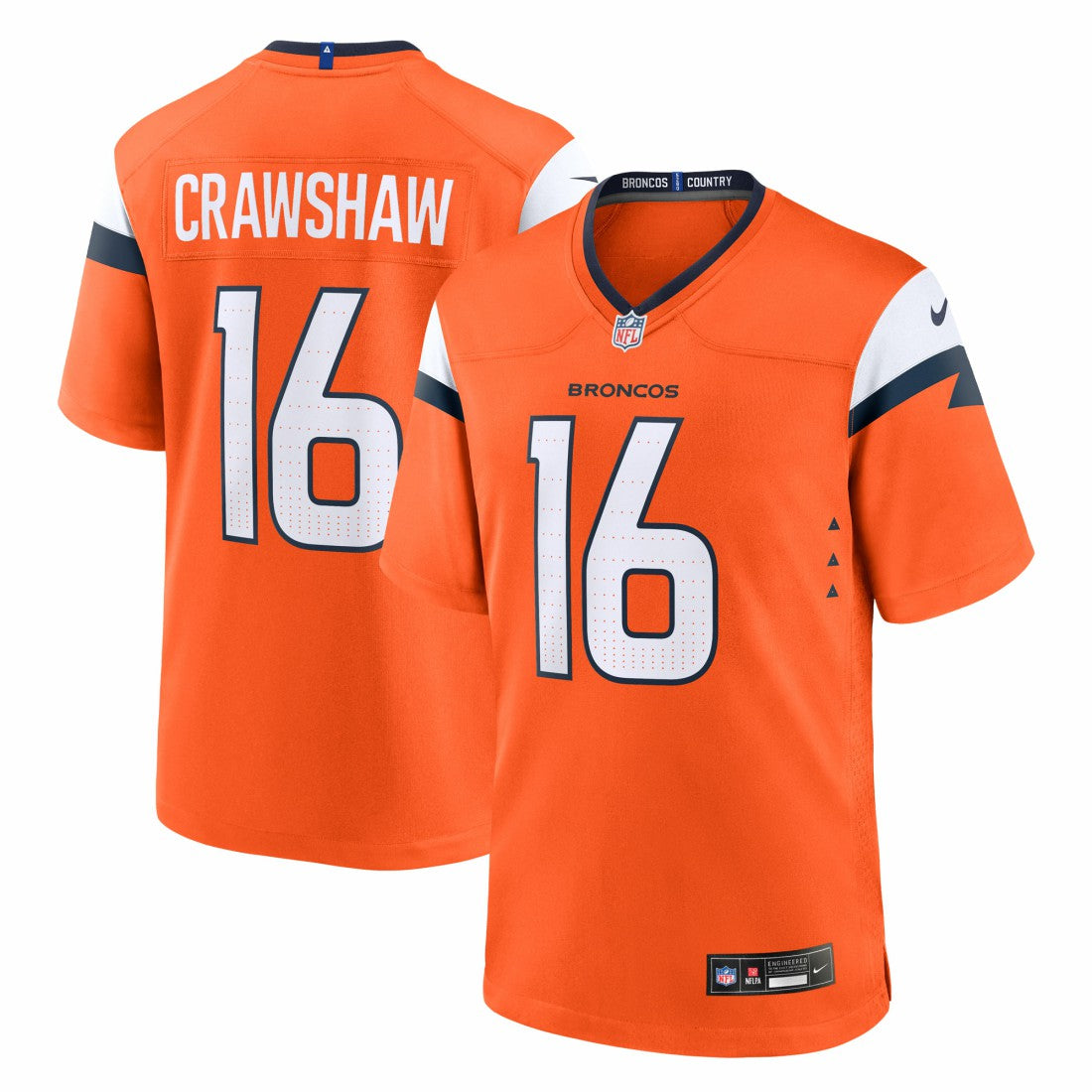 Jeremy Crawshaw Denver Broncos Team Game Jersey - Orange outlet