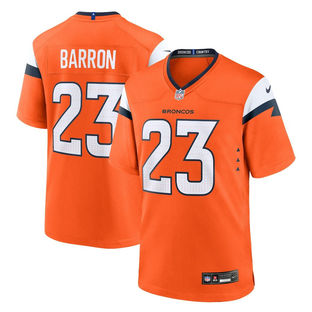 Jahdae Barron Denver Broncos Team Game Jersey - Orange online
