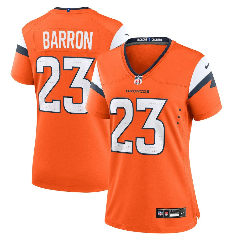 Jahdae Barron Denver Broncos Women's Team Game Jersey - Orange on sale