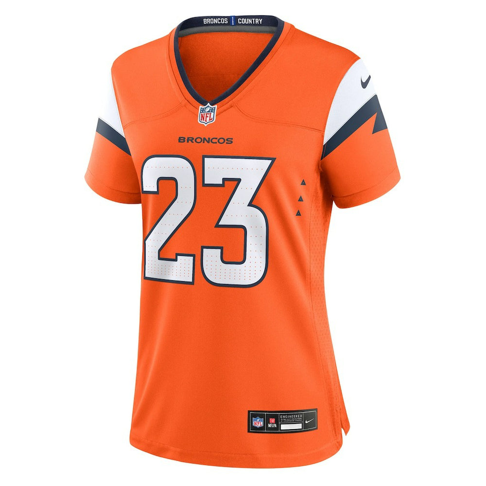 Jahdae Barron Denver Broncos Women's Team Game Jersey - Orange on sale