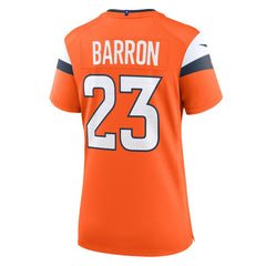 Jahdae Barron Denver Broncos Women's Team Game Jersey - Orange on sale