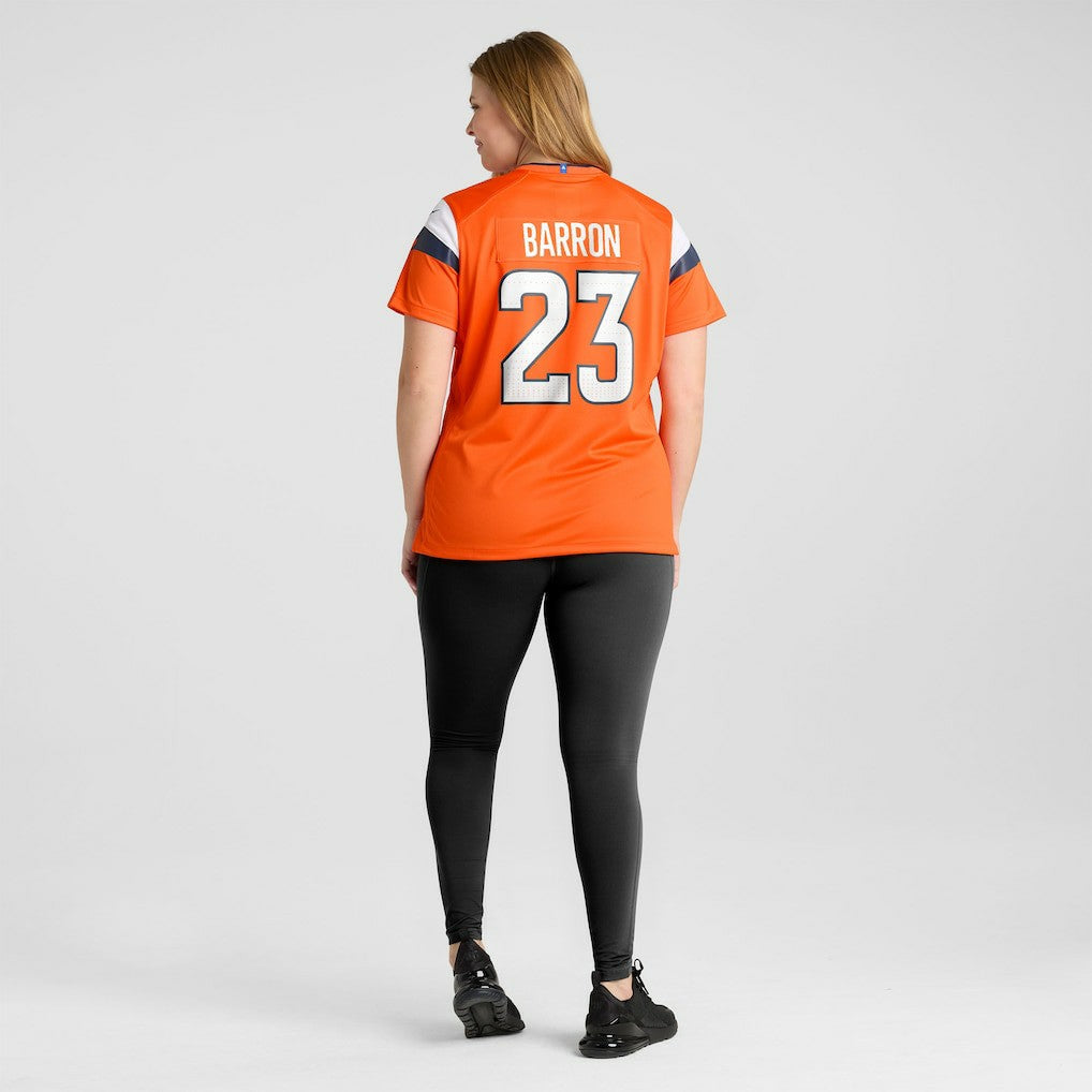 Jahdae Barron Denver Broncos Women's Team Game Jersey - Orange on sale