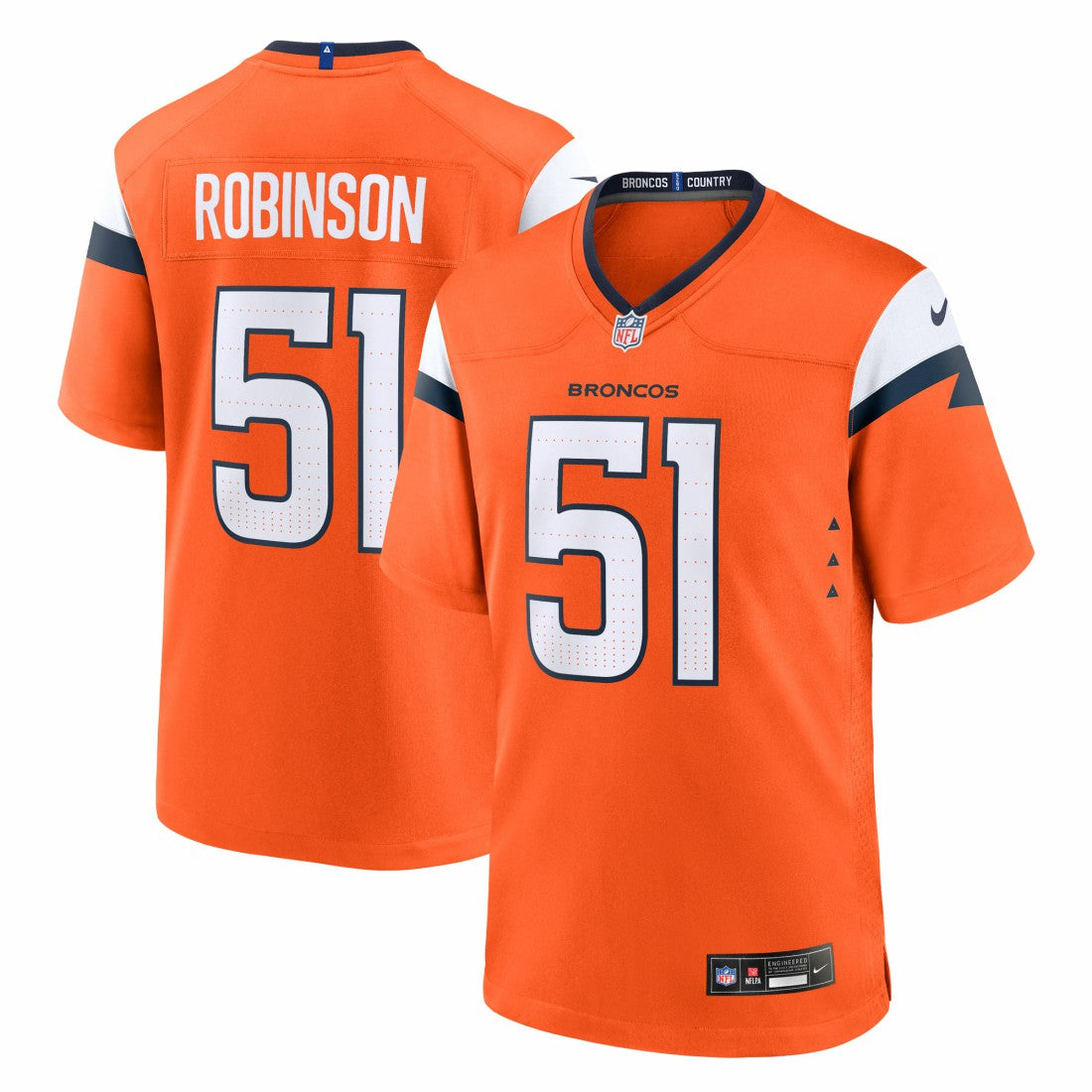 Que Robinson Denver Broncos Team Game Jersey - Orange outlet