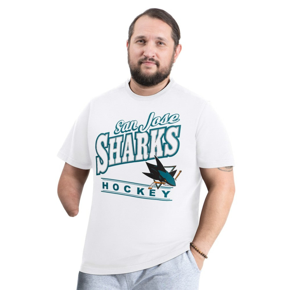 San Jose Sharks G-III Sports by Carl Banks Adaptive Headliner T-Shirt - White T-shirts