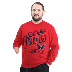 Washington Capitals G-III Sports by Carl Banks Adaptive Headliner Fleece Sweatshirt - Red Sweatshirts